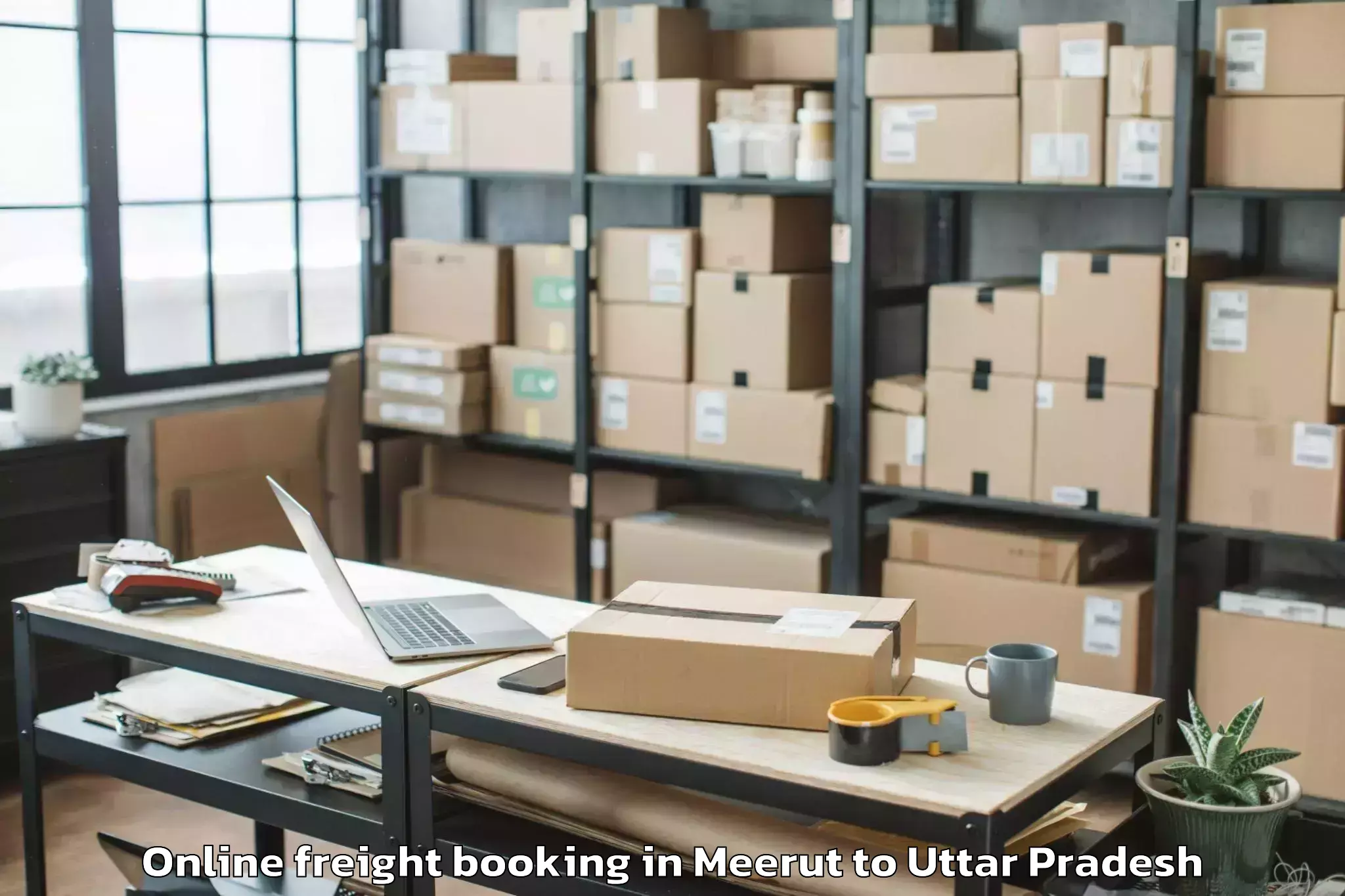 Top Meerut to Etmadpur Online Freight Booking Available